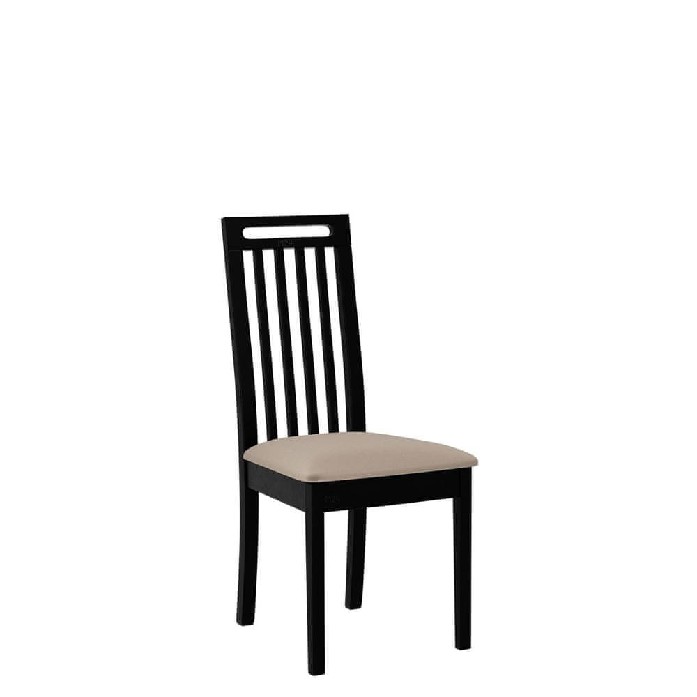 Veneti Jedálenská stolička s čalúneným sedákom ENELI 10 - čierna / béžová